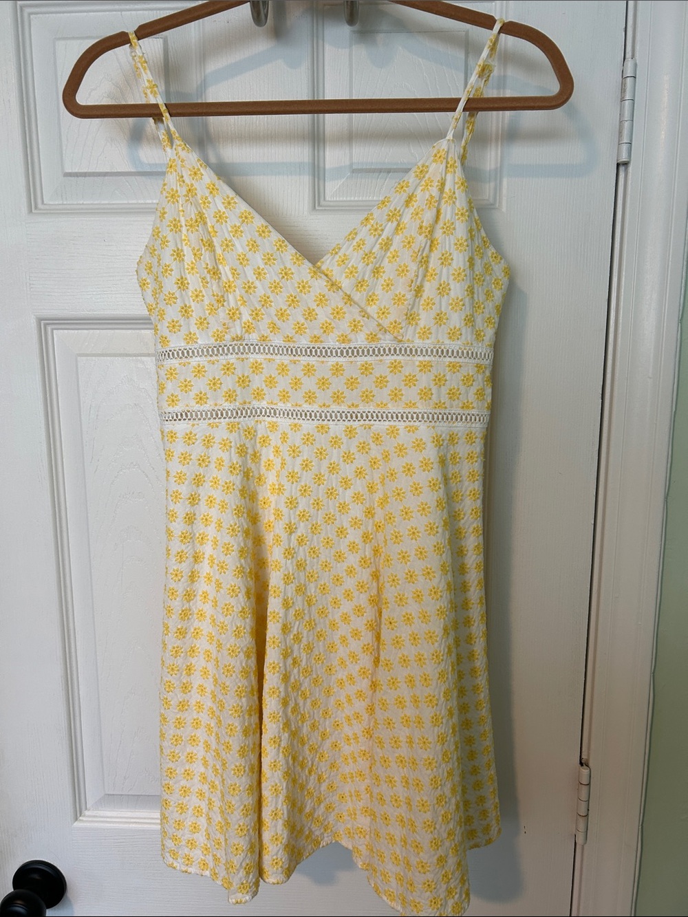 Altar'd State Yellow Daisy-Print Spaghetti Strap Mini Dress